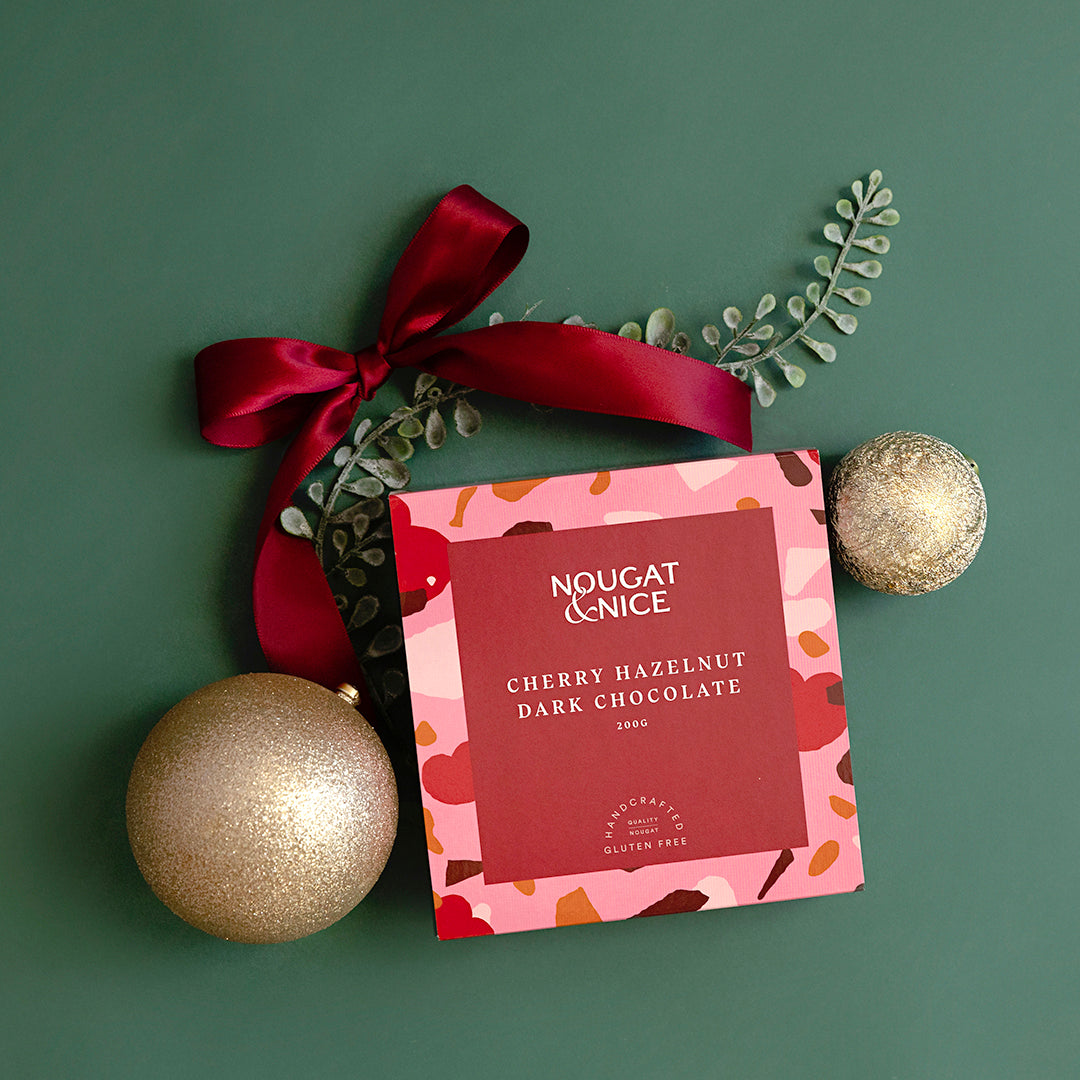 Cherry Hazelnut & Dark Chocolate Nougat | 200g Box