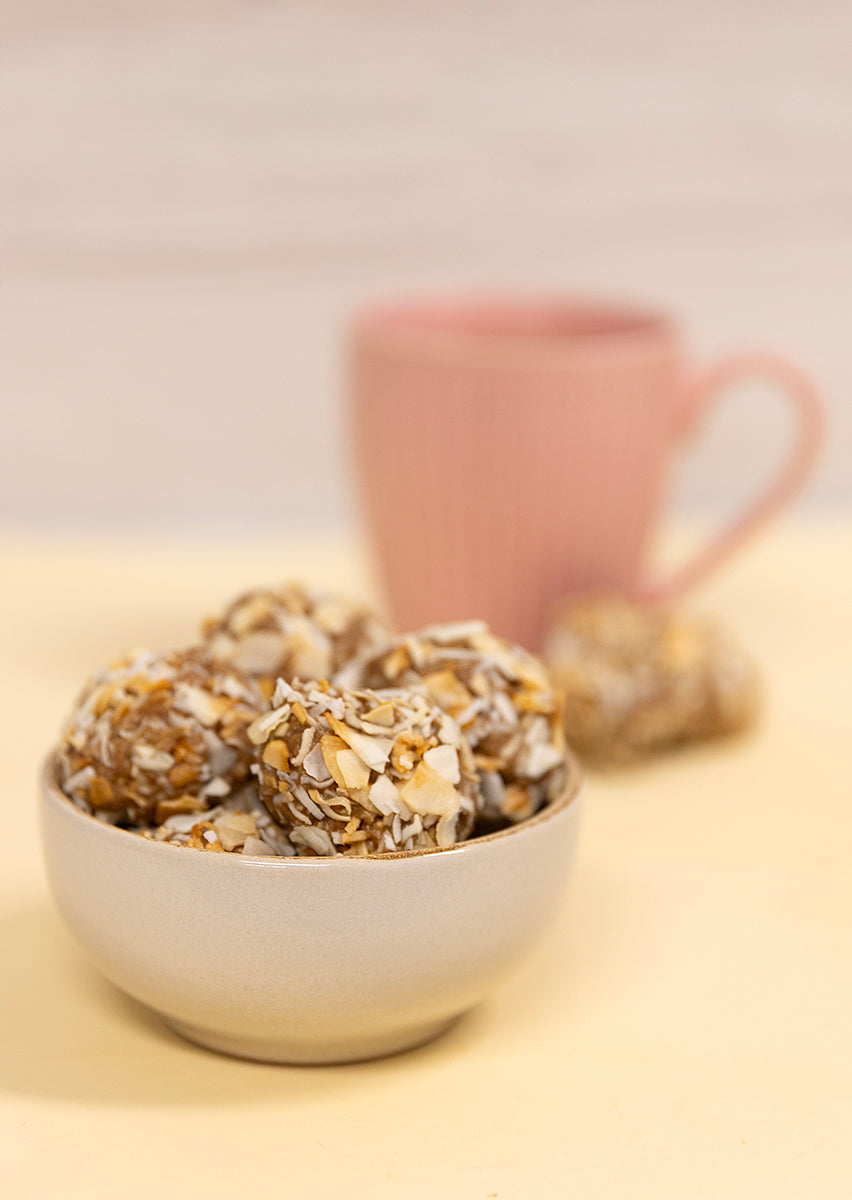 Roasted Coconut Nougat Protein Balls