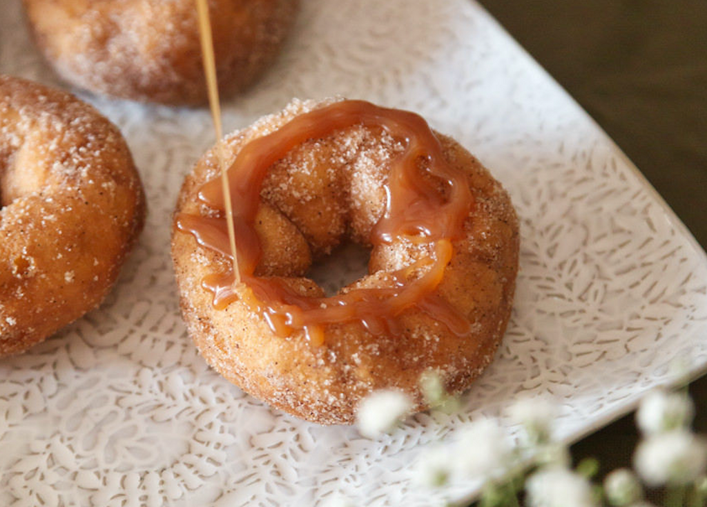 Gluten Free Donuts with Caramel Sauce