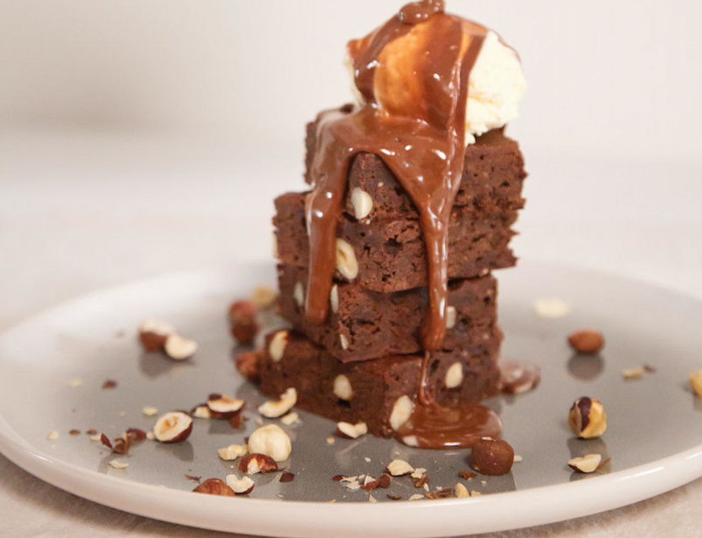 Dark Chocolate Hazelnut Brownies - Gluten Free