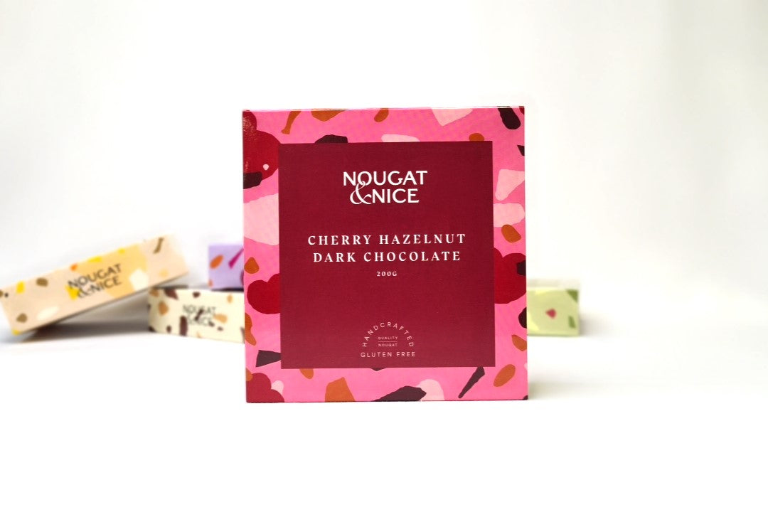 Cherry Hazelnut & Dark Chocolate Nougat | 200g Box