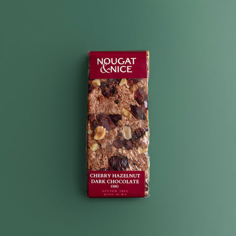 Cherry Hazelnut Dark Chocolate I 150g Block