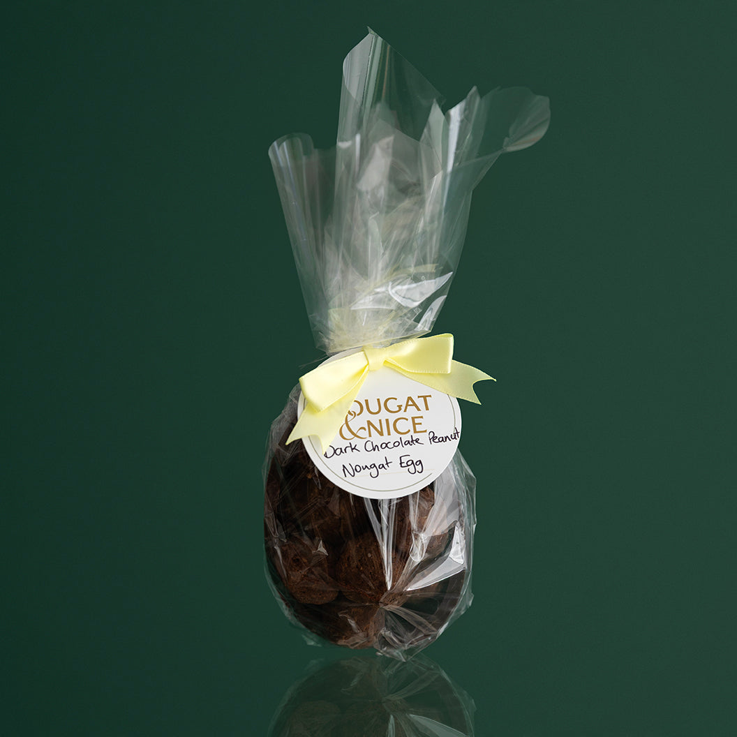 Dark Chocolate Peanut Nougat in Dark Chocolate Shell Easter Egg