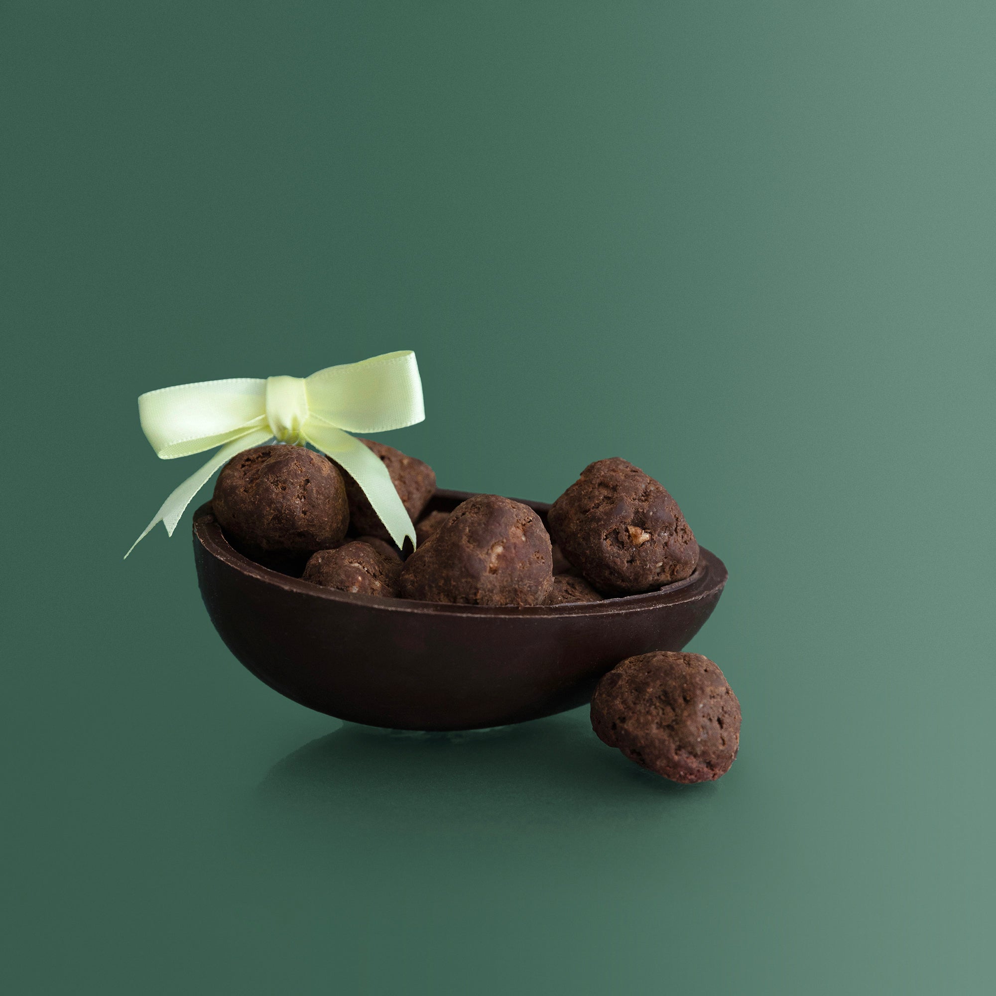 Dark Chocolate Peanut Nougat in Dark Chocolate Shell Easter Egg