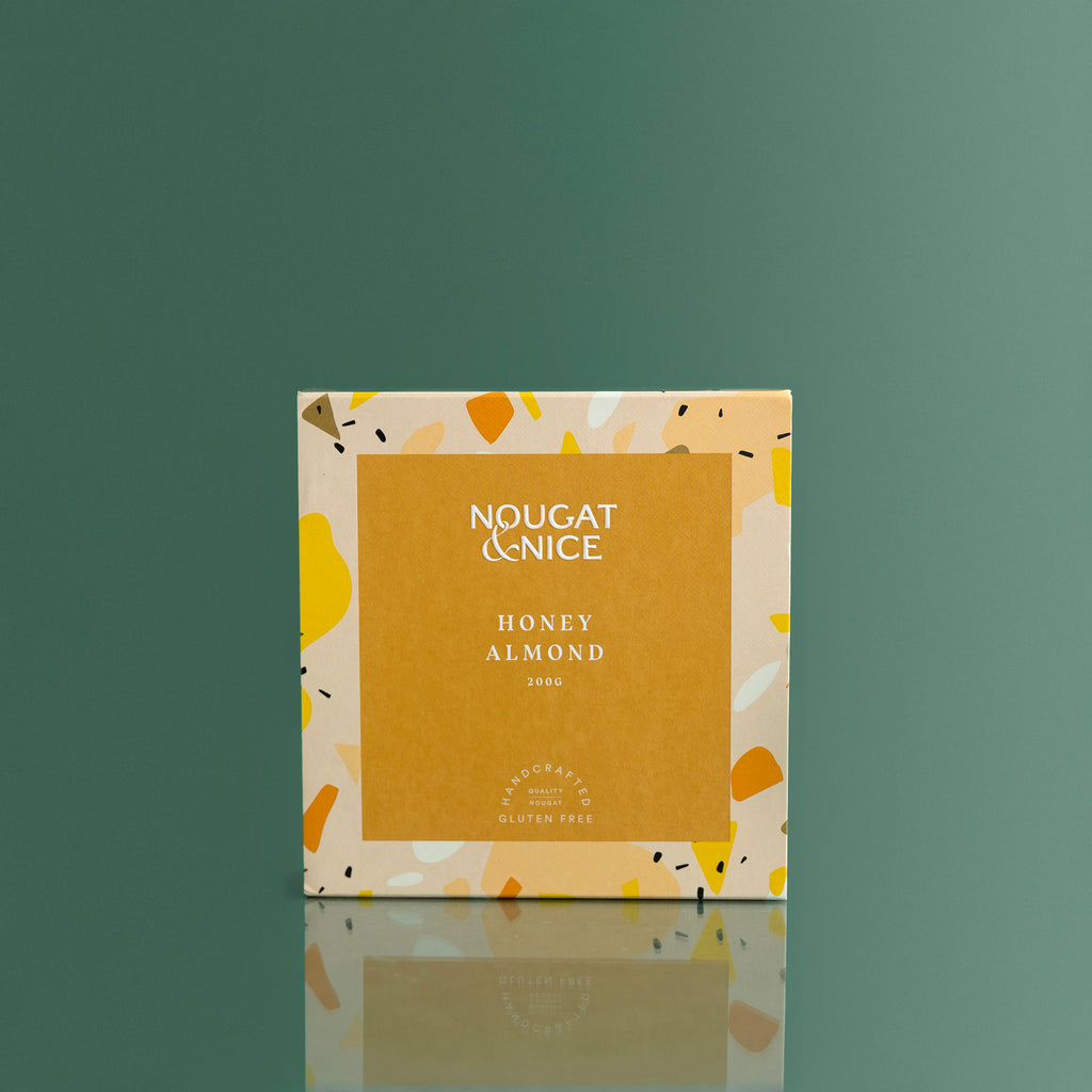 Honey Almond Nougat 200g – artisan honey almond nougat box