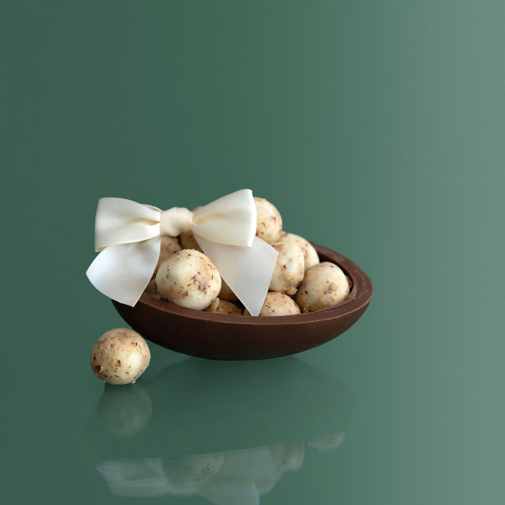 Honey Almond Nougat Pieces in Chocolate Shell Easter Egg
