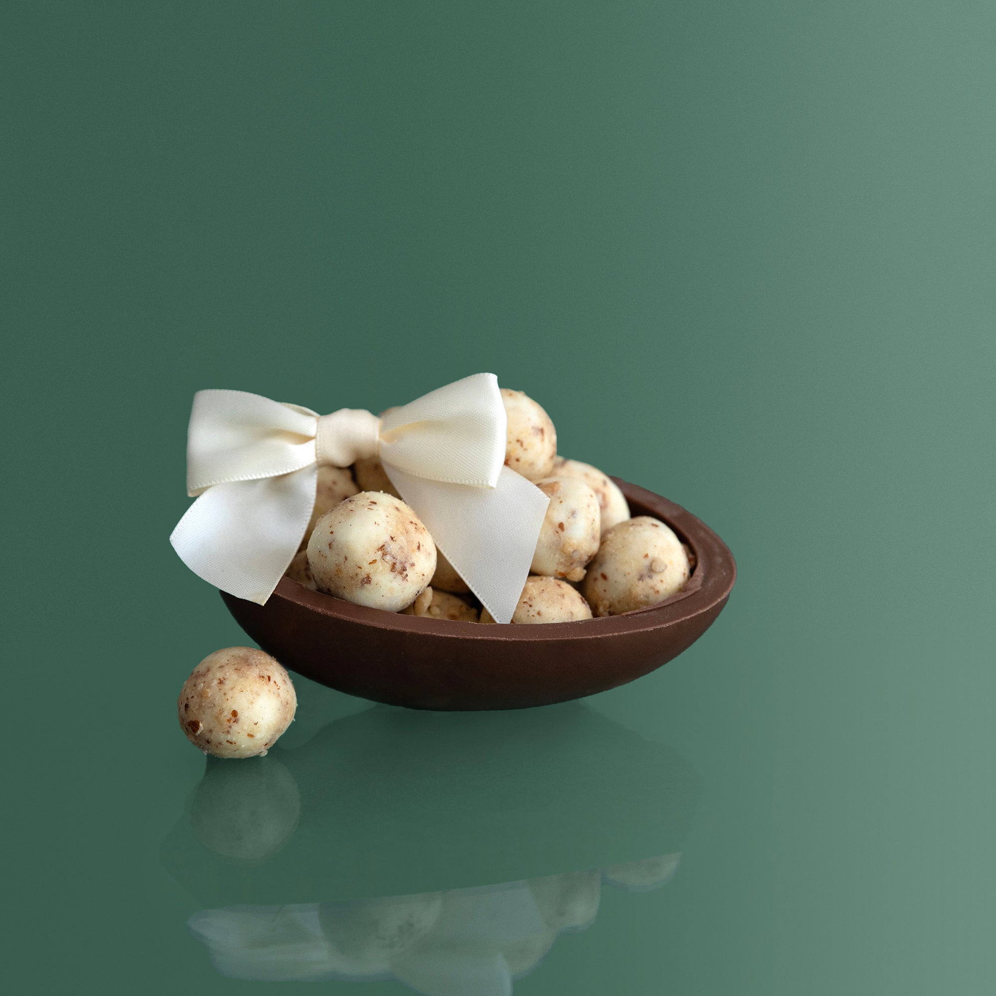 Honey Almond Nougat Pieces in Chocolate Shell Easter Egg