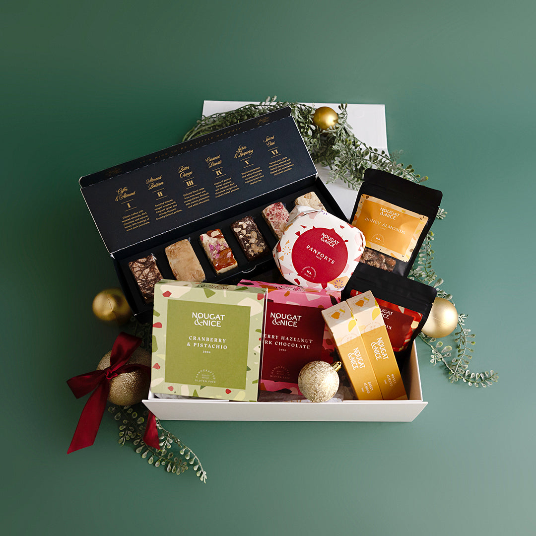 Large Variety Gift Box – premium assortment of artisan nougat bars, boxes and gourmet treats