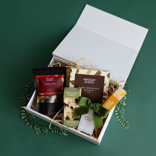 Snack Pack Hamper – assortment of nougat bar, box, pouch, and block
